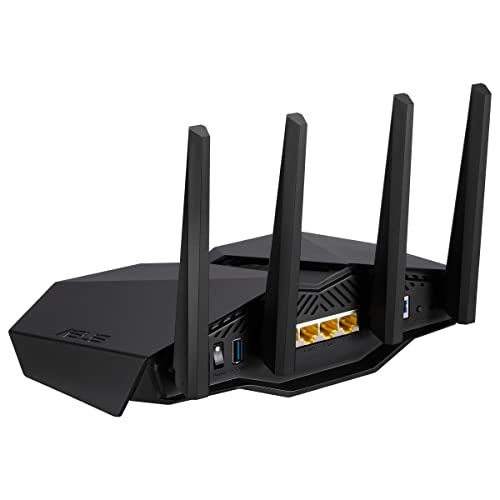 ASUS RT-AX82U V2, Router Gaming AX5400 WiFi 6 extensible de dos bandas, puerto para juegos, modo Mobile Game, Aura RGB, compatible con PS5, seguridad de red, Instant Guard, VPN, compatible con AiMesh