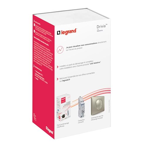 Legrand 199119 Drivia with Netatmo - Pack de ecocontador conectado con 3 tores cerrados 80A - Embalaje BTC - Gris