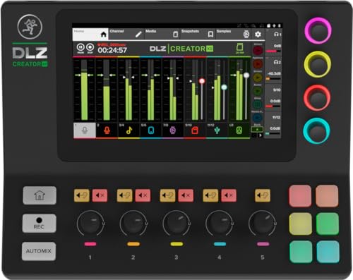 MACKIE DLZ Creator XS mezclador digital compacto adaptable para podcasting, streaming y YouTube con modos de usuario, tecnología Mix Agent, AutoMix y previos de micro Onyx80