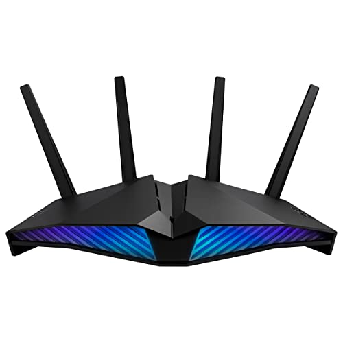 ASUS RT-AX82U V2, Router Gaming AX5400 WiFi 6 extensible de dos bandas, puerto para juegos, modo Mobile Game, Aura RGB, compatible con PS5, seguridad de red, Instant Guard, VPN, compatible con AiMesh
