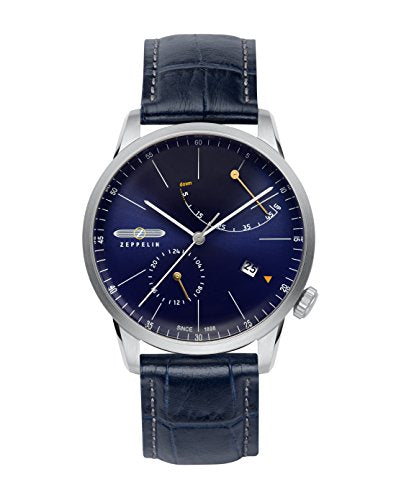 Zeppelin 7366-3 - Reloj para Hombres, Correa de Cuero Color Azul Oscuro