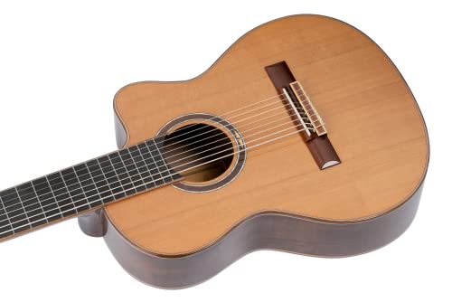 ORTEGA Performer Series Classical Guitar 44 8 String Cedro natural y funda RCE159-8
