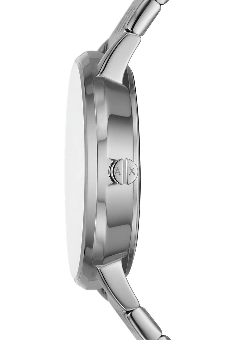 Armani Exchange Reloj de Mujer, Movimiento de Cuarzo/múltiple, Caja de 36MM de Acero Inoxidable Plateado con Correa de Acero, AX5585, Tono Plateado y Grunge