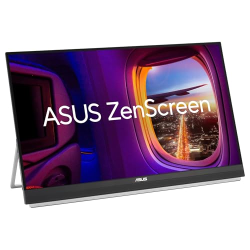 ASUS ZenScreen MB27ACF Monitor portátil de 27 Pulgadas QHD, 2560 x 1440, IPS, 100Hz, USB-C PD 70 W, Altavoces, asa de Soporte, Pinza en C, Gancho de partición, subwoofer, Audio de 2.1 Canales
