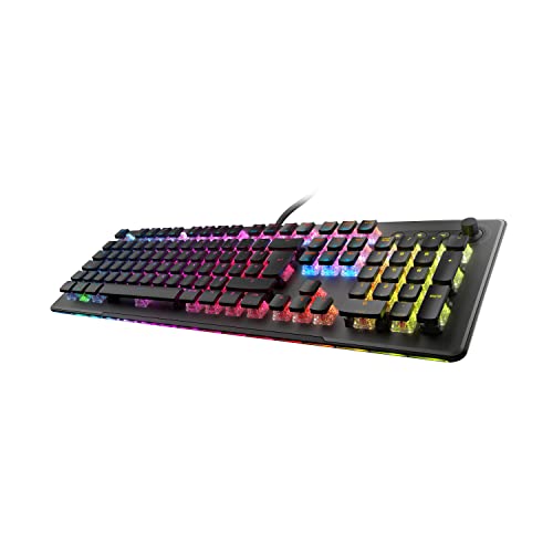 ROCCAT Vulcan II MAX - Teclado de Juego óptico y mecánico para PC, Teclas retroiluminadas RGB Personalizables, reposamuñecas, interruptores Titan II, Placa de Aluminio, Negro