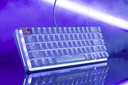 Glorious Gaming GMMK 2 Compact 65% - Teclado gaming mecánico, compacto TKL 65%, carcasa de aluminio, personalizable, keycaps dobles, switches Fox, RGB, distribuciones QWERTY estadounidense - Blanco