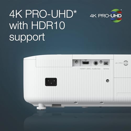 Epson EH-TW6150, Proyector 4K Pro-UHD Home Cinema & Gaming, 2800 lúmenes, Contraste 35.000:1, Lámpara Larga Duración 7500 Horas, Pantalla hasta 500”, Tecnología 3LCD