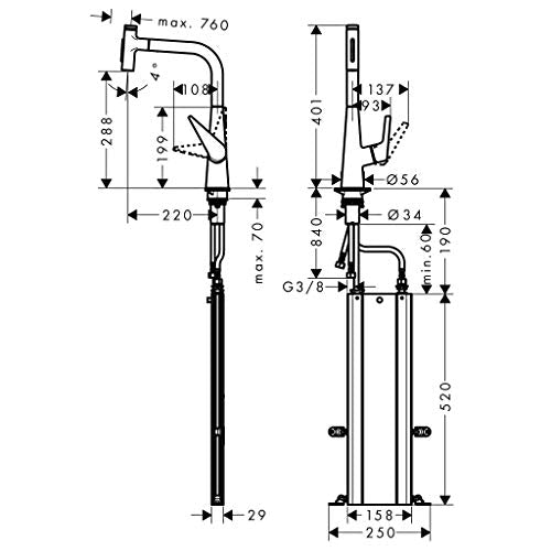 Hansgrohe 73867800 Grifería, Color Acero
