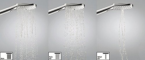 hansgrohe Raindance S - sistema de ducha con termostato, ducha lluvia (⌀ 300 mm) con grifo, ducha de mano (2 tipos de chorro), flexo, barra, ducha fija redondo (1 tipo de chorro), cromo, 27114000
