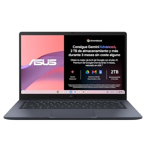 ASUS Chromebook CX1405CKA-S60147 - Ordenador Portátil 14" Full HD (Intel Celeron N4500, 4GB RAM, 64GB eMMC, UHD Graphics, ChromeOS) Azul Tranquilo - Teclado QWERTY español