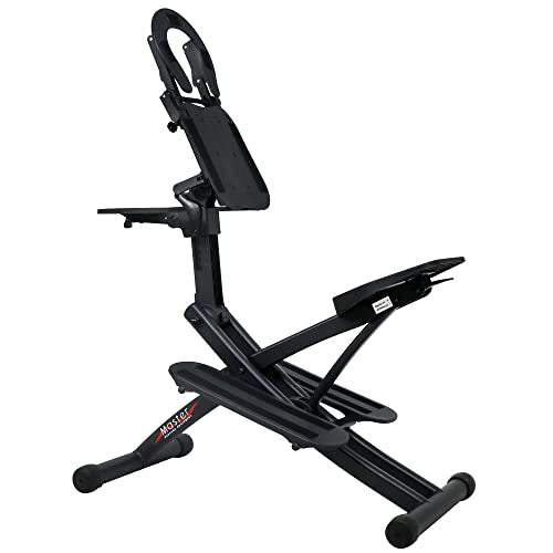Master Massage Silla de Masaje Plegable Profesional, de Aluminio, Ajustable, Ligera, con cojín Musical, Funda de Transporte Bluetooth, Azul, Talla única