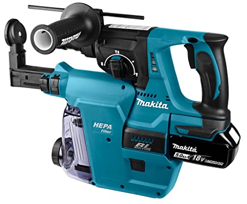 Makita MAKPAC - Martillo combinado con batería para SDS-Plus (18 V, 5,0 Ah, 2 baterías y cargador)