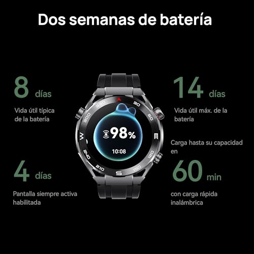 HUAWEI Watch Ultimate Smartwatches, Reloj de Metal Líquido a Base de Circonio, Modo de Golf, Resistencia al Agua a 100 Metros, Dos Semanas de Batería, GPS, Llamadas Bluetooth, iOS & Android, Green