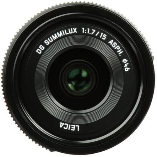 Panasonic Lumix G Objetivo Leica DG Summilux, 15 mm, f1.7 ASPH., Profesional sin Espejo Micro Cuatro Tercios, h-x015 (EE. UU.), Color Negro