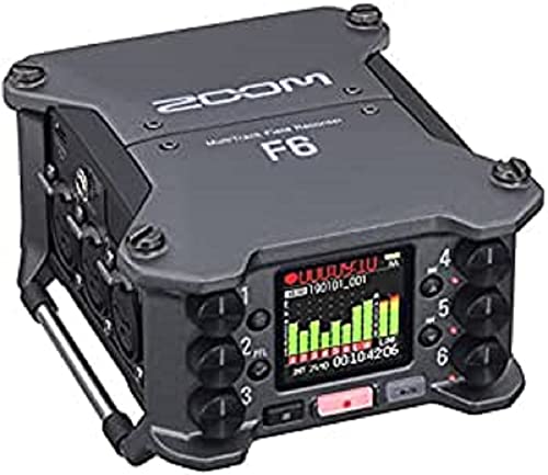 Zoom F6 Grabadora profesional de campo, grabación a 32 bits con coma flotante, 6 canales, convertidores Dual AD, 6 entradas XLR con bloqueo, timecode, modo Ambisonics, alimentado por pilas/batería