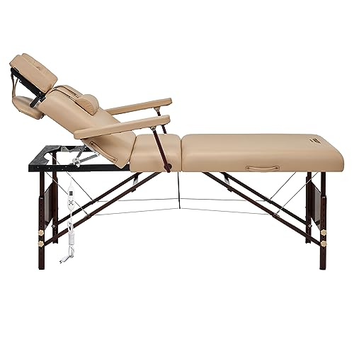 Master Massage Therma Top - Mesa de Masaje portátil Plegable (Madera, 71 cm)