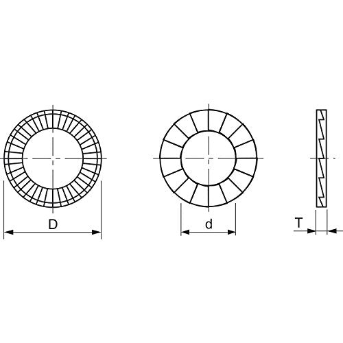 NORD-LOCK Discos de seguridad de cuña NL12spss de acero inoxidable A4, según DIN25201. Contenido: 100 unidades, plata