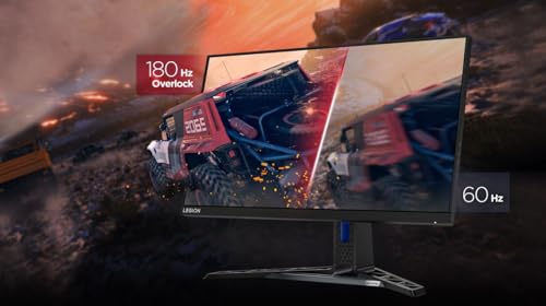 Lenovo Legion Y27q-30 - Monitor Gaming con EyeSafe, 27'' 2K QHD (IPS, 180Hz (OD), 0.5ms MPRT, HDMI,DP,USB, Cables DP y USB, FreeSync, Altavoces) Ajuste de inclinación/altura/giro/pivot - Negro
