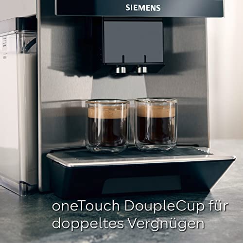 Siemens cafetera automática EQ900 TQ905D03, pantalla táctil, modo barista, reducción de ruido, 10 perfiles, trituradora premium, limpieza de vapor, 1500 W, acero inoxidable