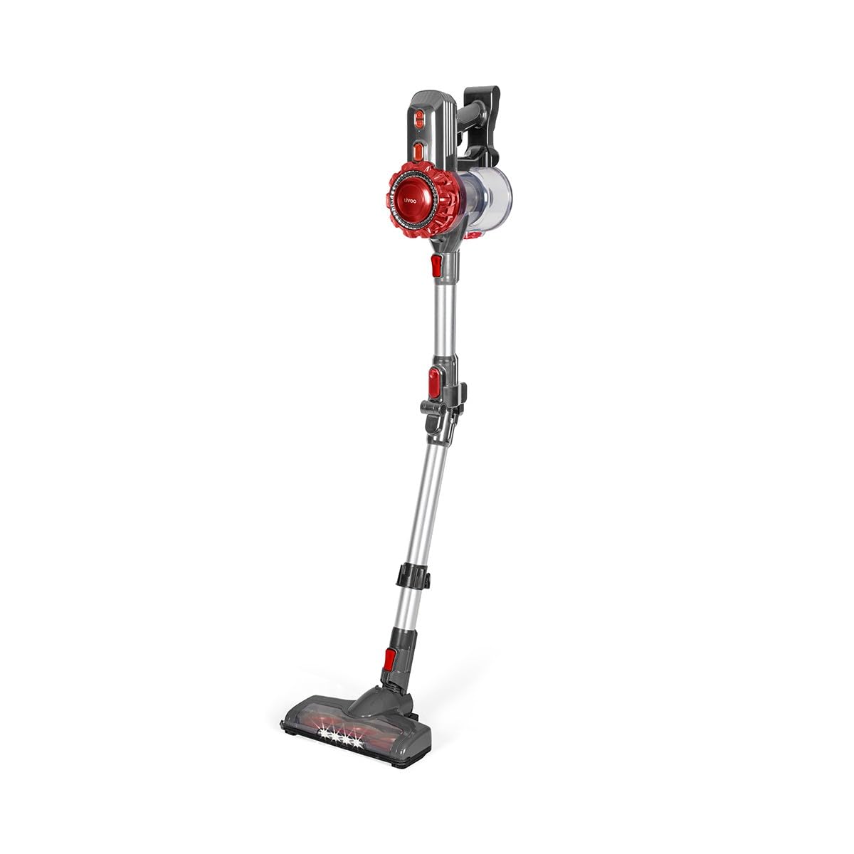 Livoo Model Name Aspirador Escoba Inalámbrico, Metal, 2 Velocidades, Rojo