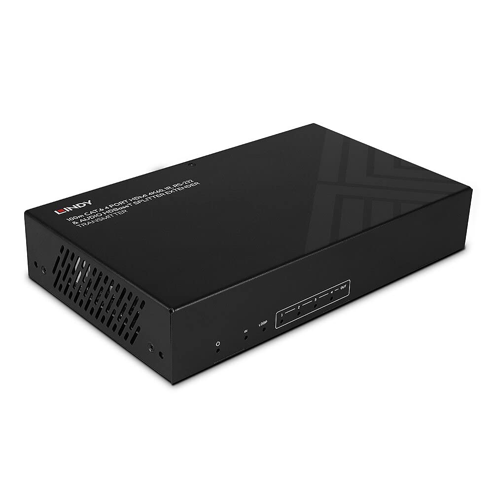 LINDY 38355 Extensor-Divisor de 4 puertos HDbaseT HDMI 4K60, Cat.6, 100m