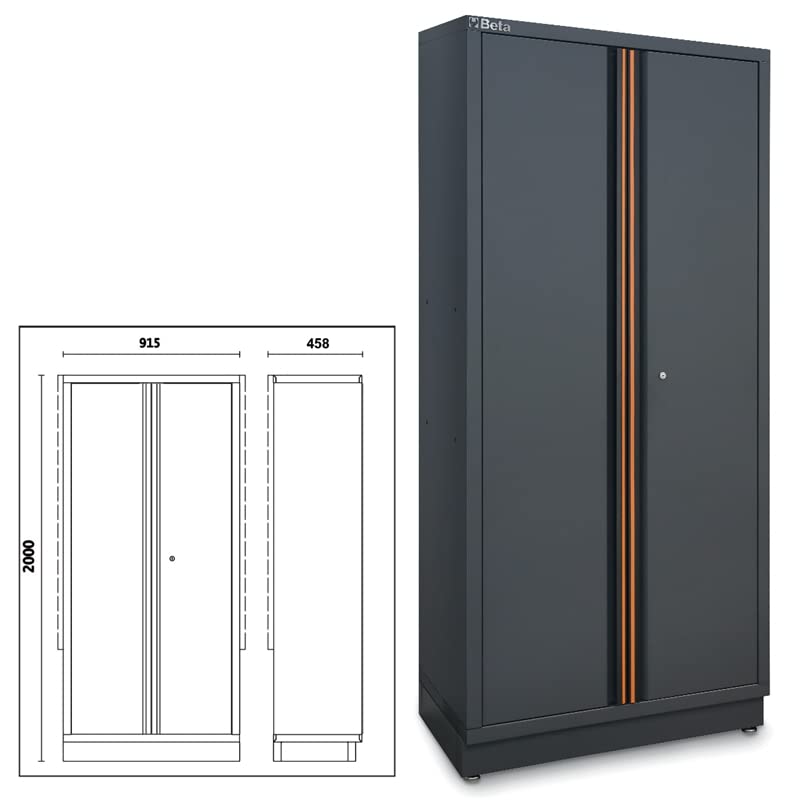Beta Armarios 2 Puertas 915 mm C45 A2+Soporte Pro, Negro, Talla única