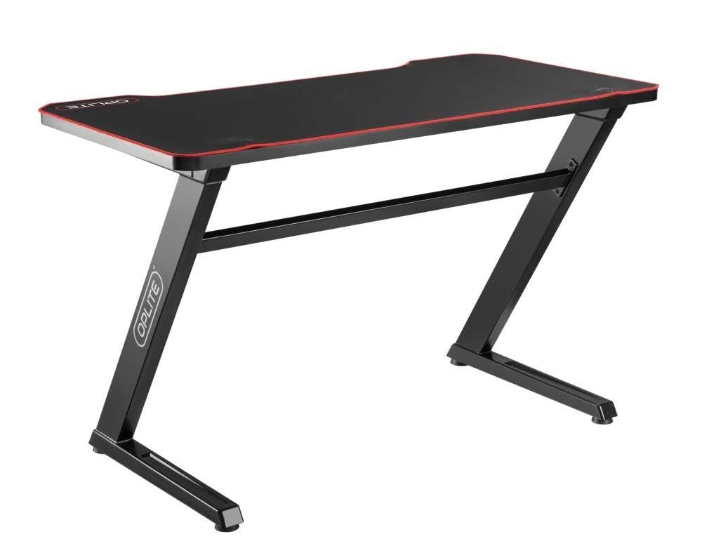 OPLITE Tilt Gaming Desk - Escritorio de juego con alfombrilla de ratón integral, tapa de doble grosor de 25 mm, patas ajustables.