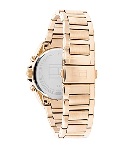 Tommy Hilfiger Reloj Analógico de Cuarzo Multifunción para Mujer con Correa de Acero Inoxidable de Oro Rosa - 1782386