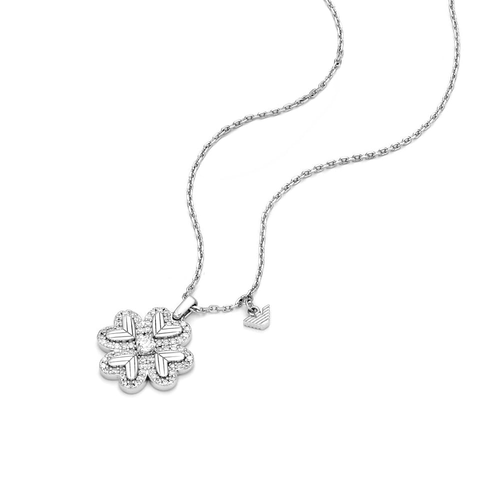 Emporio Armani Collar de plata de ley con cierre de langosta para mujer