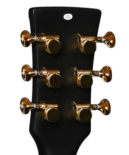 Santana Draco Standard DB - Guitarra eléctrica, modelo SG, 2 x humbuckers Hot PAF, Negro oscuro