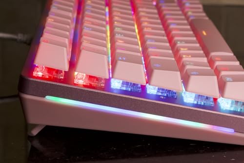 Glorious Gaming GMMK 2 Compact 65% - Teclado gaming mecánico, compacto TKL 65%, carcasa de aluminio, personalizable, keycaps dobles, switches Fox, RGB, distribuciones QWERTY estadounidense - Rosa