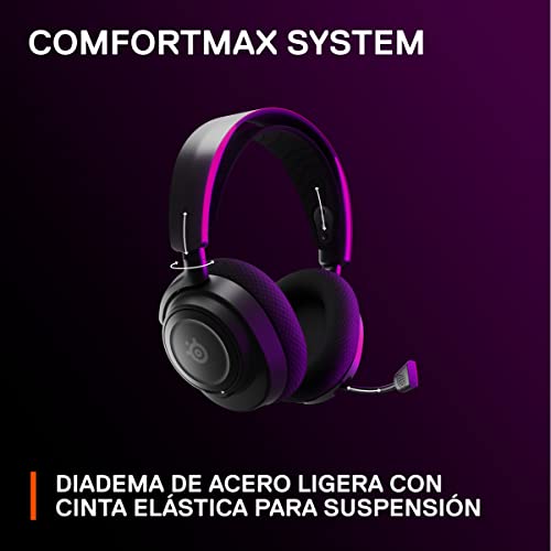 SteelSeries Arctis Nova 7 Wireless - Cascos Gaming Inalámbricos Multisistema - Controladores magnéticos de neodimio - 2,4GHz + Bluetooth - 38h de batería - Micro ClearCast Gen2 IA - PC,PS5,VR