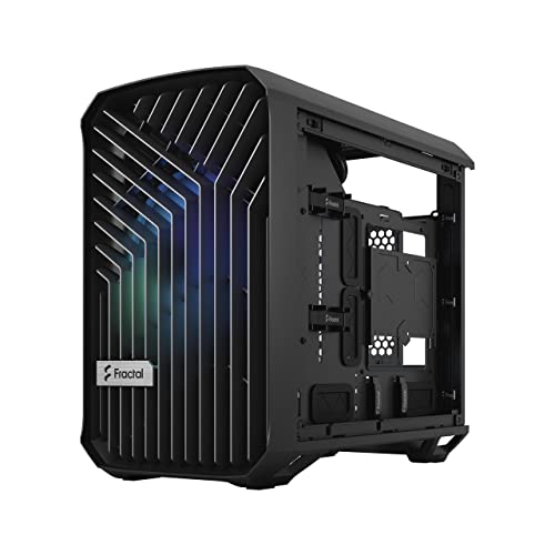 Fractal Design Torrent Nano RGB Black - Light Tint Tempered Glass Side Panels - Open Grille for Maximum Air Intake - 180mm RGB PWM Fan Included - Type C - mATX Airflow Mini Tower PC Gaming Case