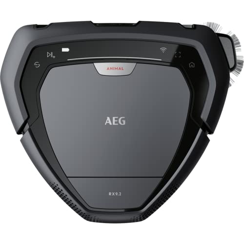 AEG RX9-2-4ANM Robot Aspirador, Mapeo con Cámara Láser 3D, Capacidad 0,7 L, 3 Velocidades, Autonomía 40 min, Diseño Triangular, Especial Mascotas, Cepillo Motorizado, Gestión por APP, WiFi, Color Gris