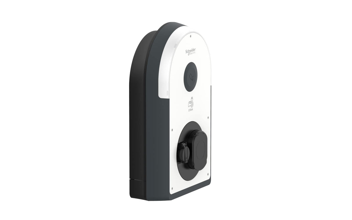 Schneider Electric EVB3S22N4FB Pro AC Wallbox, 22 kW, Columna de Carga para Coche eléctrico, T2S y TF, FI Tipo B-EV, IP54, IK10, NFC/Lector RFID