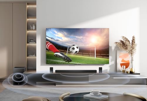 TCL Barra de Sonido Q85H 7.1.4ch tecnología RayDanz Dolby Atmos & DTS:X con subwoofer inalámbrico y Altavoces Traseros compatibles con HDMI 2.1 y BT 5.3