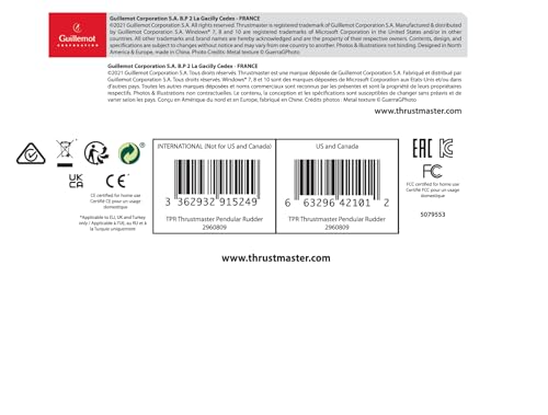 Thrustmaster TPR – Sistema de timón experto simulación de vuelo en PC