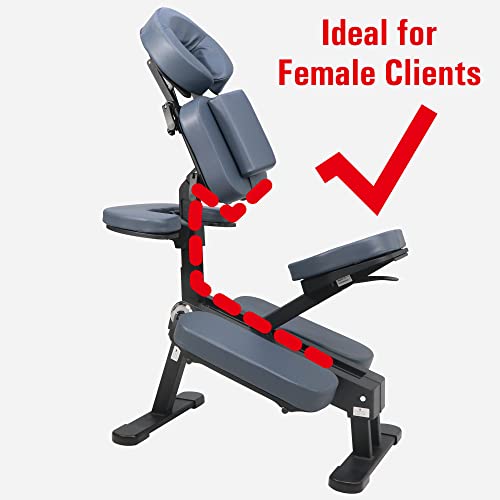 Master Massage Gymlane - Silla de Masaje Profesional, Plegable, de Aluminio, Ajustable, Ligera, con cojín Musical, Altavoz, Bluetooth, maletín de Transporte, Color Azul Real