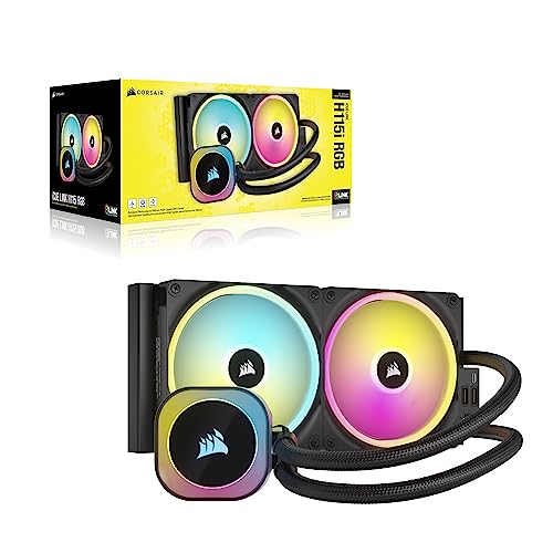 Corsair iCUE Link H115i RGB Refrigerador Líquido RGB para CPU - 280mm AIO - Ventiladores QX140 RGB - Se Adapta a Intel® LGA 1700, AMD® AM5 - Concentrador de Sistema iCUE Link Incluido - Negro