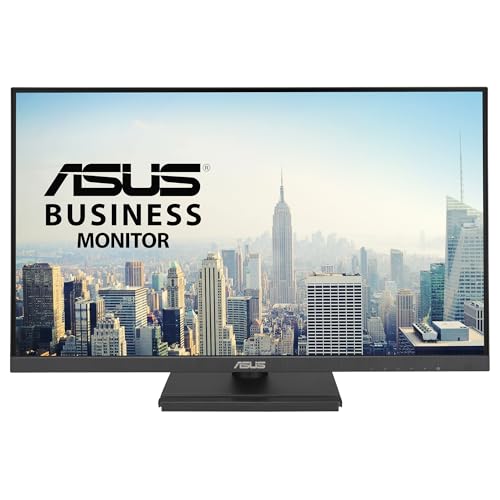 ASUS VA27DQFS Monitor profesional de 27 Pulgadas, IPS, Full HD, sin marco, 100 Hz, Adaptive-Sync, MPRT de 1 ms, HDMI, DisplayPort, VGA, luz azul baja, antiparpadeo, diseño ergonómico, montaje en pared