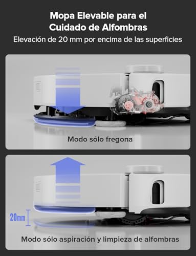 roborock S8 MaxV Ultra Robot Aspirador Base de Carga Todo en uno, FlexiArm Design, Aspiradora y friegasuelo 10.000 Pa, DuoRoller Riser, VibraRise 3.0, HyperForce, Reactive Al 2.0, Blanco