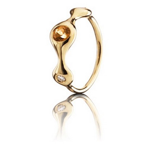 Pandora 970114MX4-51 - Anillo de oro amarillo de 18 quilates, talla 11 (16,24 mm)
