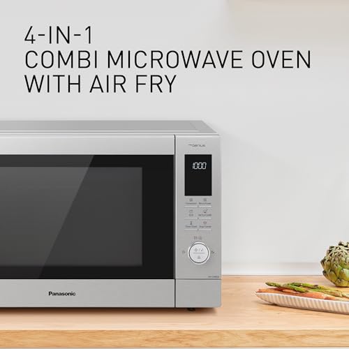 Panasonic NN-CD88QSEPG Air Fry Combi Horno Microondas de 34 L con Grill De Cuarzo, 1000 W, Descongelación Automática, Sensor Genius, Acero Inoxidable, Plateado