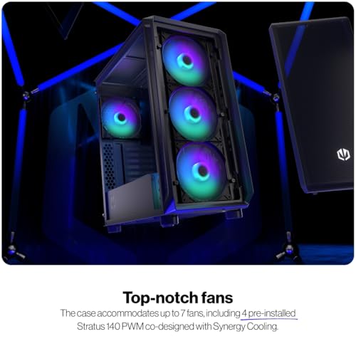 ENDORFY Arx 500 ARGB, Caja PC ATX, 4x140-mm-ARGB-Lüfter im Lieferumfang enthalten, Seitenwand aus gehärtetem Glas, hohe Kompatibilität mit Verschiedenen PC-Komponenten, EY2A011