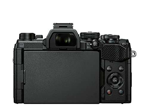 OM SYSTEM OM-5 Cámara con Sistema Micro Four Thirds con Objetivo M.Zuiko Digital ED 12-45mm Pro, Sensor Live Mos de 20 MP, Estabilización de Imagen Mejorada de 5 Ejes, IP53, Negro/Negro