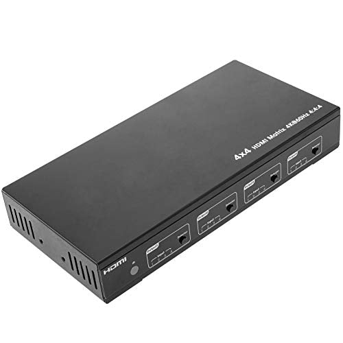BeMatik - Compartidor Matrix 4x4 Conmutador matricial de vídeo HDMI 2.0 4K@60hz HDR (HB011)
