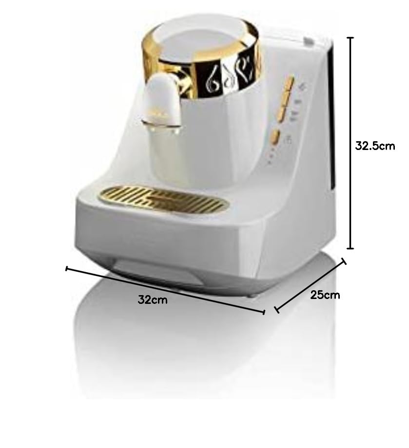 Arzum Okka OK008-B TURKISH COFFEE MACHINE, fully automatic coffee machine, 2 tazas de café, blanco