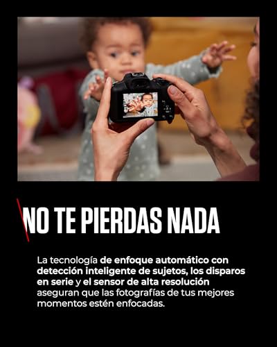 CANON EOS R100 Cámara Mirrorless + Objetivo RF-S 18-45 mm F4.5-6.3 IS STM + RF-S 55-210 mm F5-7.1 IS STM, Cámara Evil APS-C (24,1 MP) -4 EV, Vídeo 4K 25 fps, Dual Pixel CMOS AF, Negro