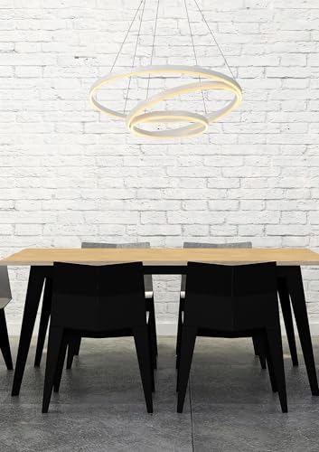 LUCIDE TRINITI - Lámpara colgante - Ø 80 cm - LED Regul. - 3000K - Blanco