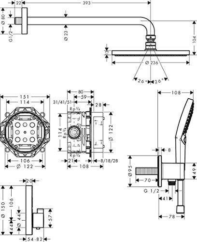 Hansgrohe 27951000 Sistema de Ducha, Cromado